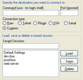 PuTTYcyg Cygterm radio-button