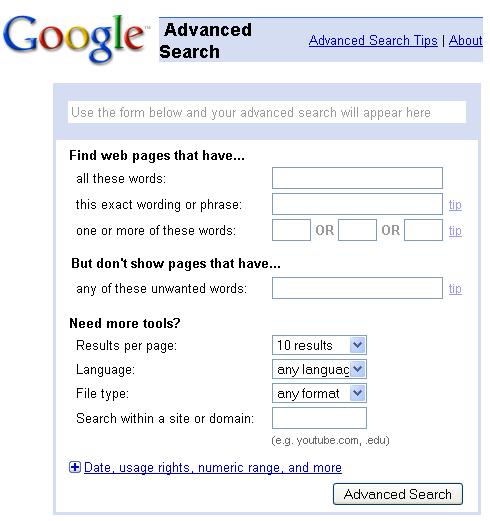 google images advanced search