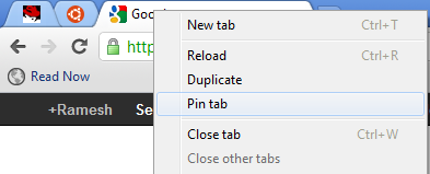 Tabs Pinned