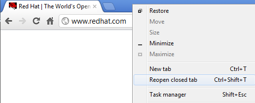 Reopen Closed Tab