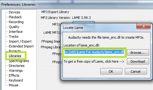 free lame for audacity windows