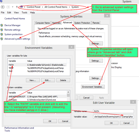 XAMPP Add to PATH