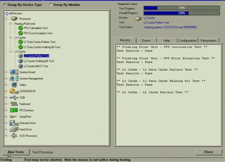 dell hard drive test