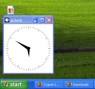 Windows 上的 xclock