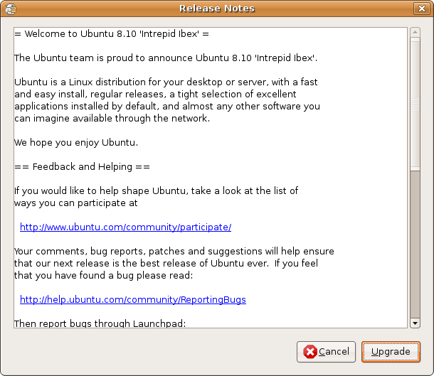 Ubuntu Upgrade Release Notes