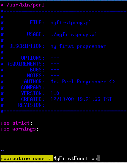 Perl 支持插入子程序