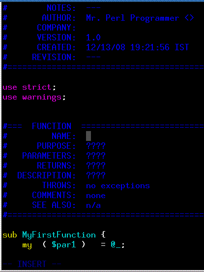 Perl 支持添加函数注释