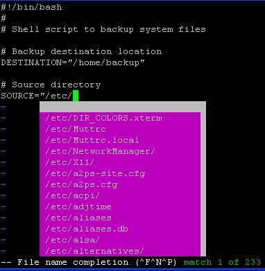 Vim Filename Completion Using Control X