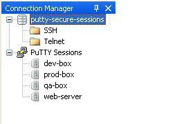 PuTTY Connection Manager Displaying Encrypted Database