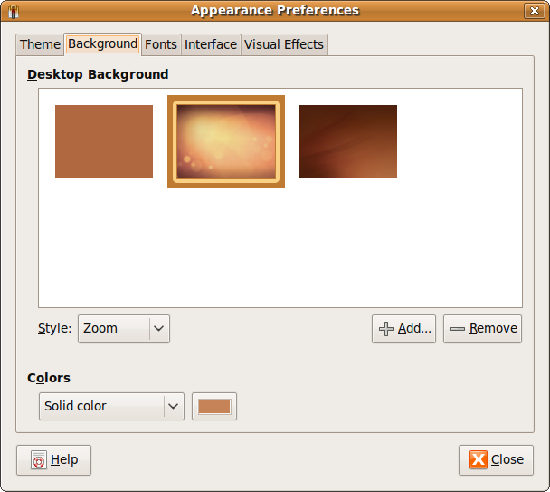 Fig: Select Custom Ubuntu Desktop Background Image