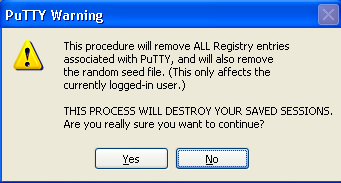 如何删除 PuTTY SSH 会话 图:PuTTY 清理会话