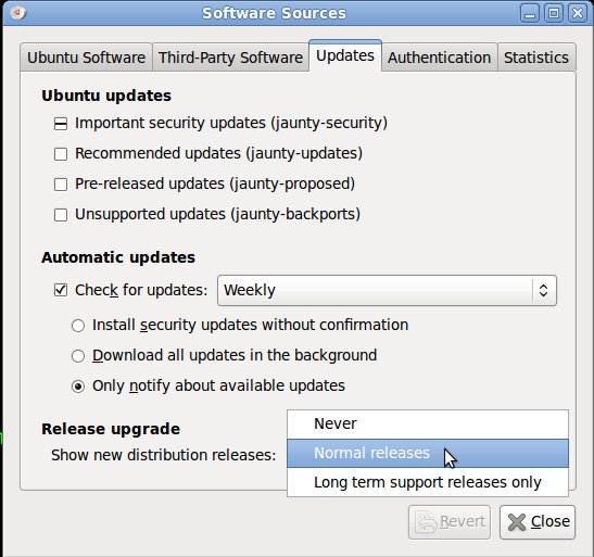 Ubuntu 9.10 Upgrade - Software Manager