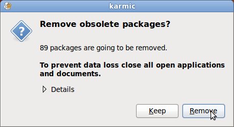 Ubuntu Karmic Koala Remove obsolete packages after upgrade