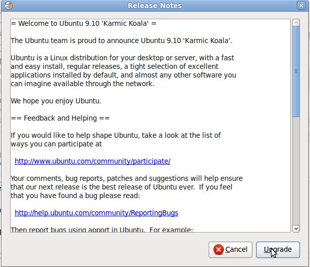 Ubuntu 9.10 Upgrade Release Notes