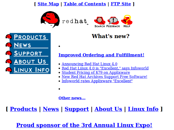 RedHat 1996 Website