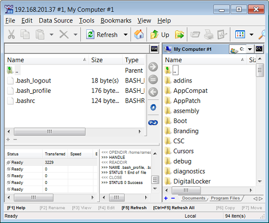 transfer file putty ssh