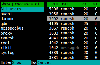 htop network activity