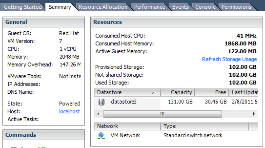 vmware warning datastore usage on disk