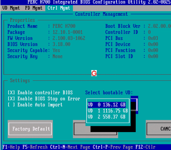 perc cerc bios configuration utility