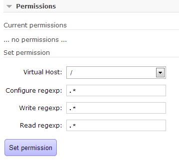 RabbitMQ User without Permissions