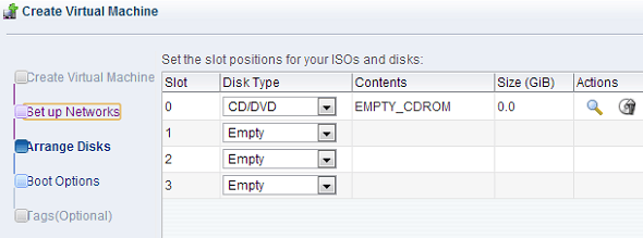 Oracle OVM Opret VM Arranger diske ISO