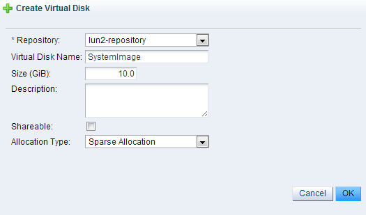 Oracle OVM Skapa virtuell Disk