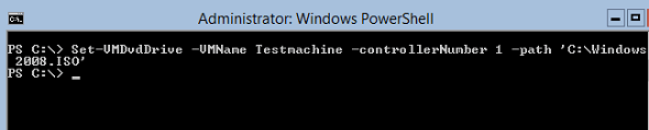Powershell Set Vmdvddrive