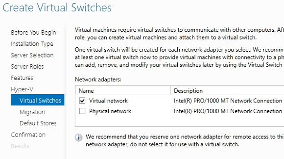 Windows Add Roles Hyper-V Virtual Switches