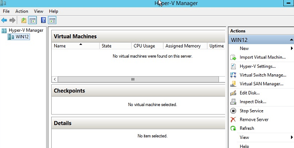Windows Hyper-V Manager