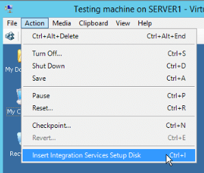 Hyper-V Integration Service Action Menu