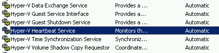 Hyper-V Integration Service List