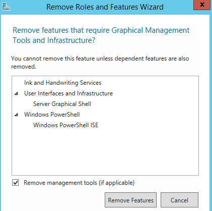 Windows UI Remove Features Confirm