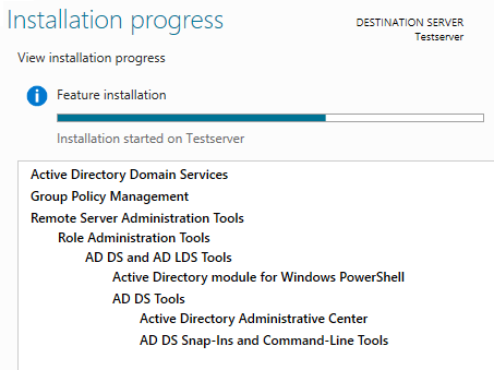 AD Installation progress