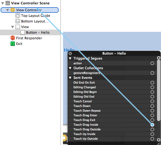 Xcode Connect viewcontroller