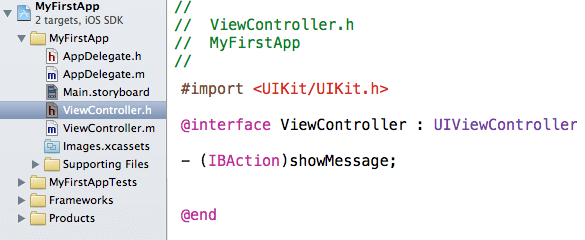 Xcode viewcontroller.h