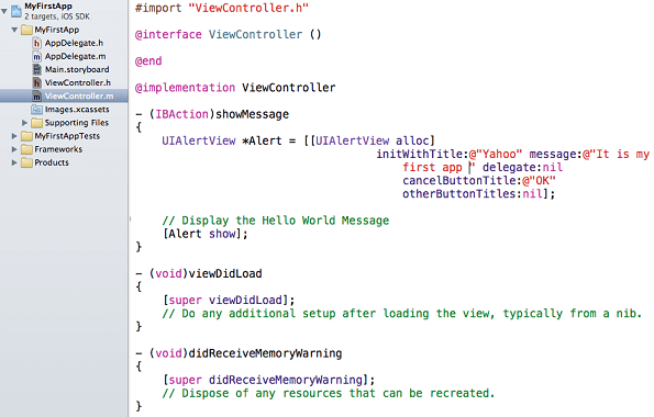 Xcode viewcontroller.m