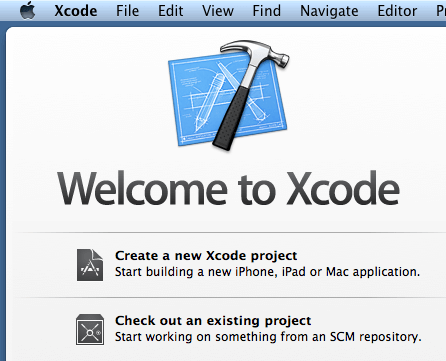 Xcode Welcome Screen