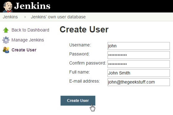 Jenkins Create User