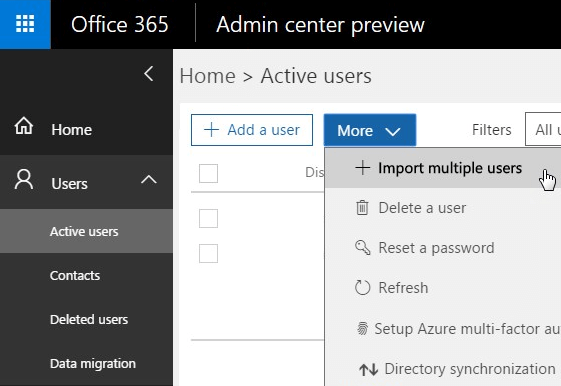 Office 365 Import Multiple Users