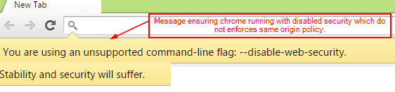 Chrome Browser Warning