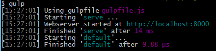 Gulp Webserver start