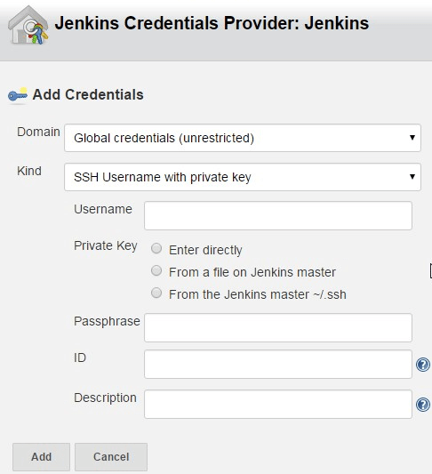 Jenkins Git Create Credentials SSH