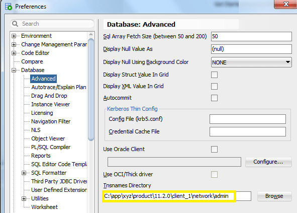 SQL Developer tnsnames