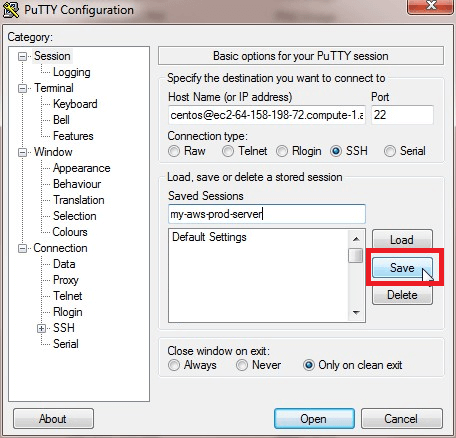 launch gome desktop ssh putty session