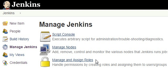 Jenkins Manage Jenkins Option