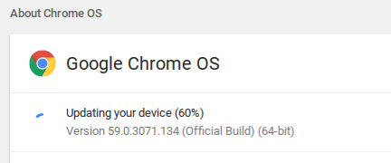 Chrome OS Update - Updating