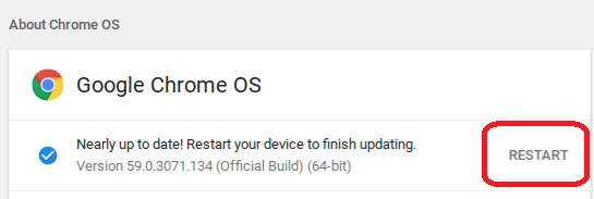 Chrome OS Update - Restart