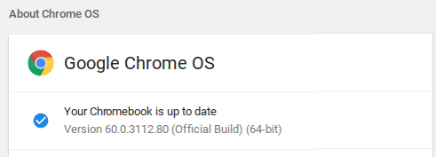 Chrome OS Update - Up to Date